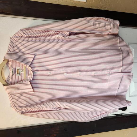 Talbots Tops - Talbots Woman Petites Pink and White Striped Button-Up Shirt Size 20W